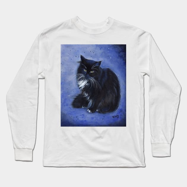 "Fiona" tuxedo cat art by Renee Lavoie Long Sleeve T-Shirt by ReneeLLavoie